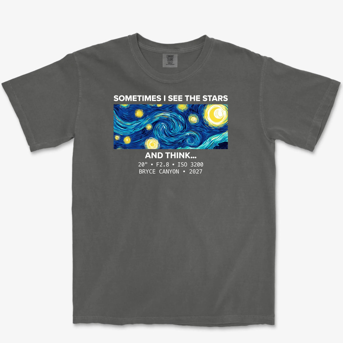 Custom See The Stars Heavyweight Tee - Pepper