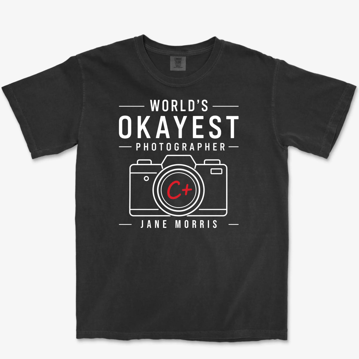 Custom Okayest Photographer Heavyweight Tee - Black