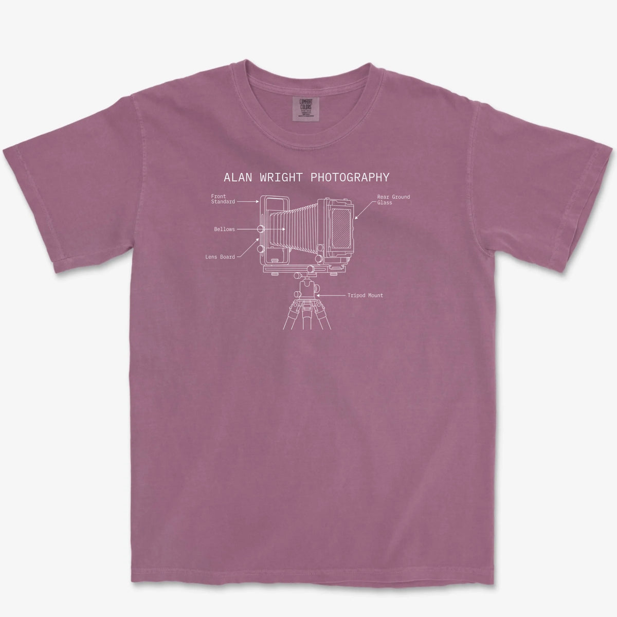 Custom 4x5 Field Camera Heavyweight Tee - Berry