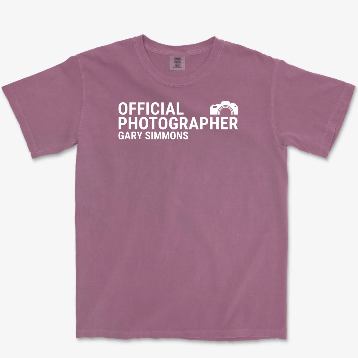 Custom Official Photographer Heavyweight Tee - Berry