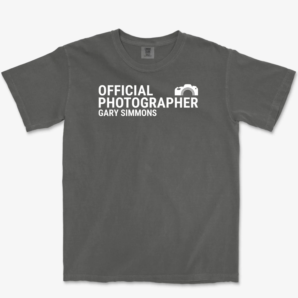 Custom Official Photographer Heavyweight Tee - Pepper