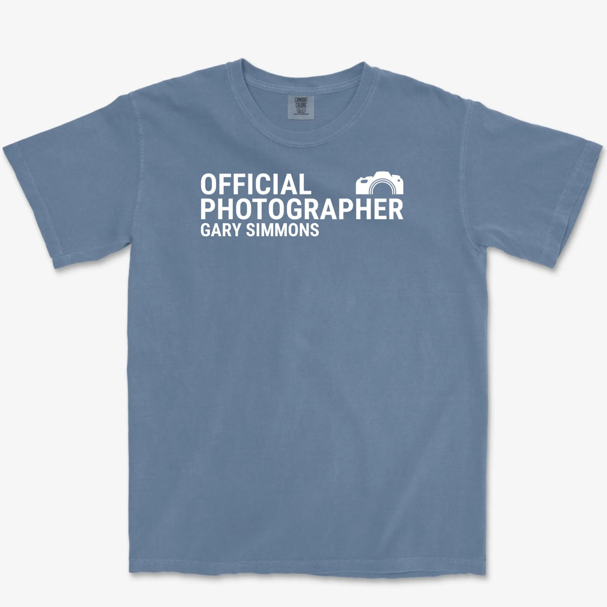 Custom Official Photographer Heavyweight Tee - Blue Jean