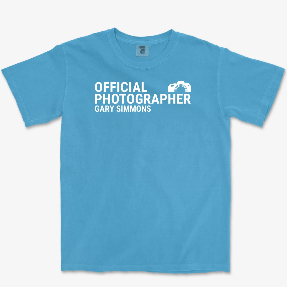 Custom Official Photographer Heavyweight Tee - Royal Caribe