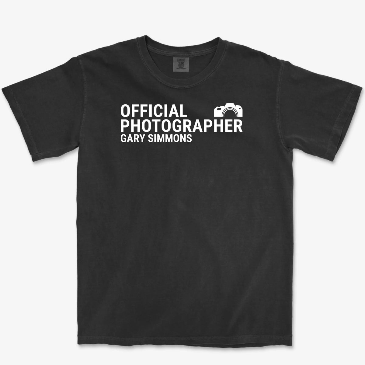 Custom Official Photographer Heavyweight Tee - Black