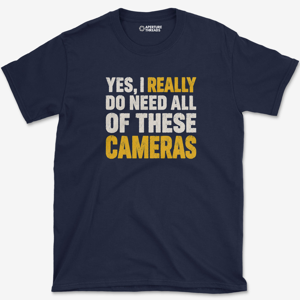 All Of These Cameras T-Shirt — navy