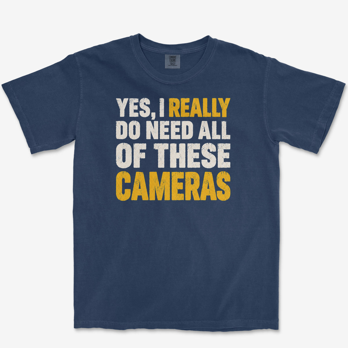 All Of These Cameras Tee — true navy