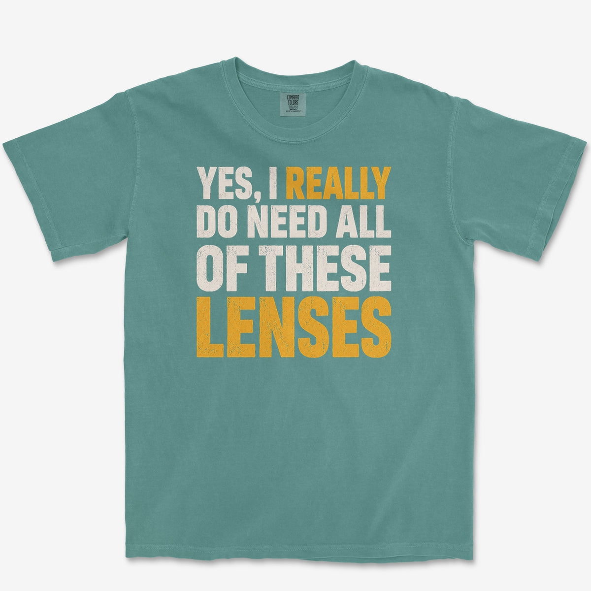All Of These Lenses Tee — blue spruce