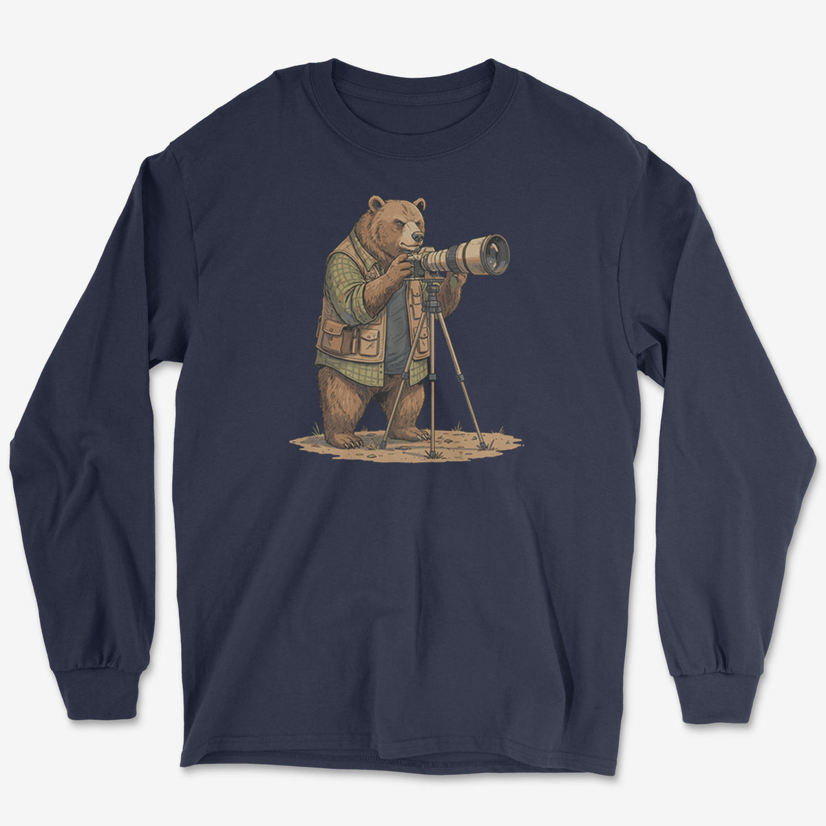 Bear Photographer Long Sleeve Tee