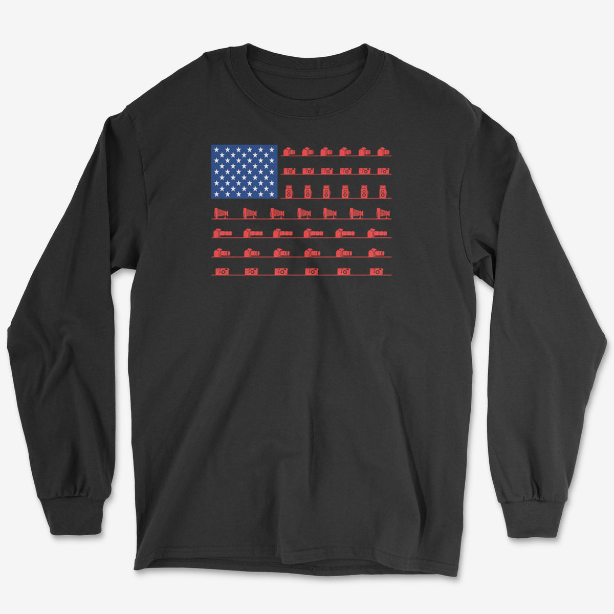 Camera Flag Long Sleeve Tee