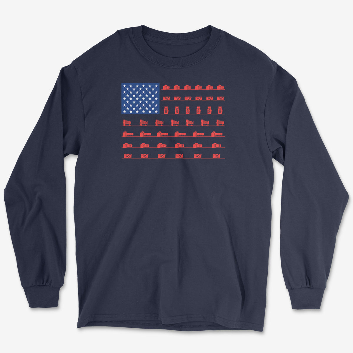 Camera Flag Long Sleeve Tee