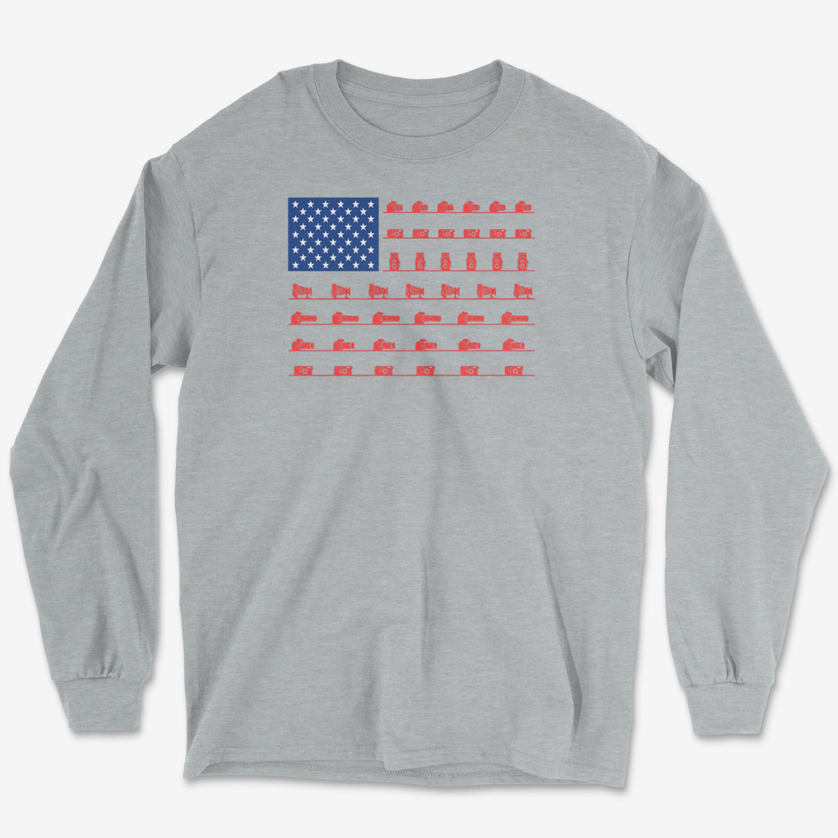 Camera Flag Long Sleeve Tee