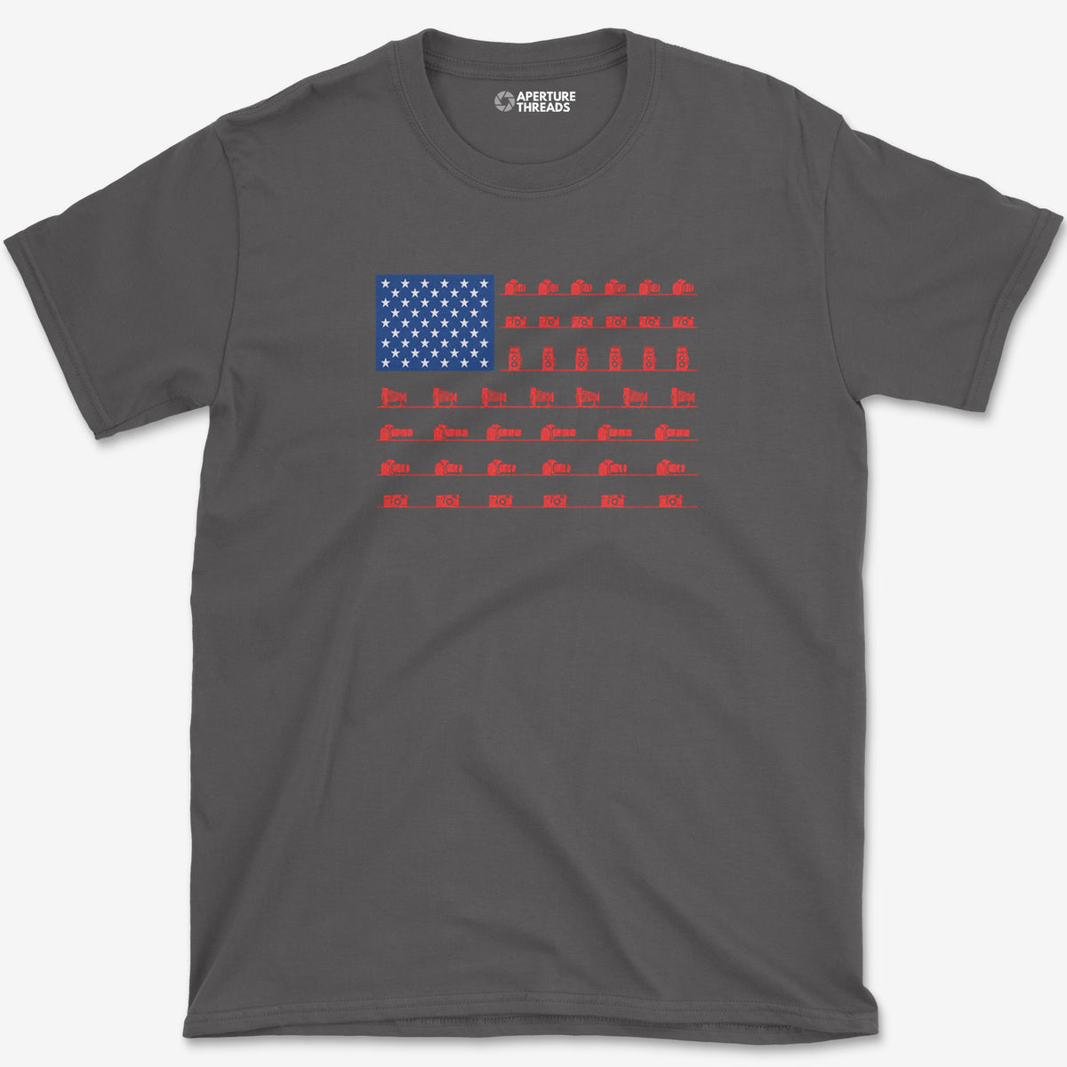 Camera Flag T-Shirt — charcoal