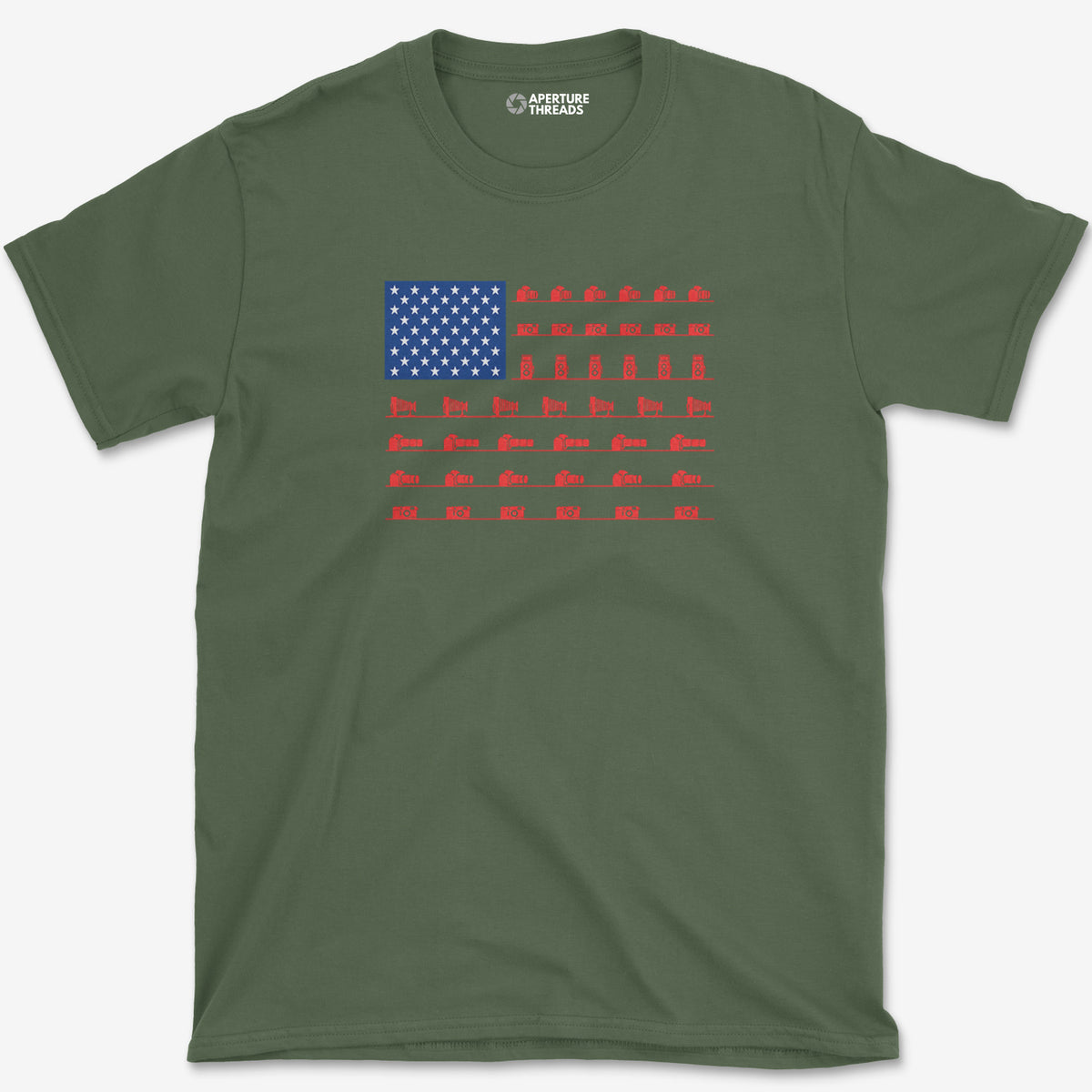 Camera Flag T-Shirt — military green