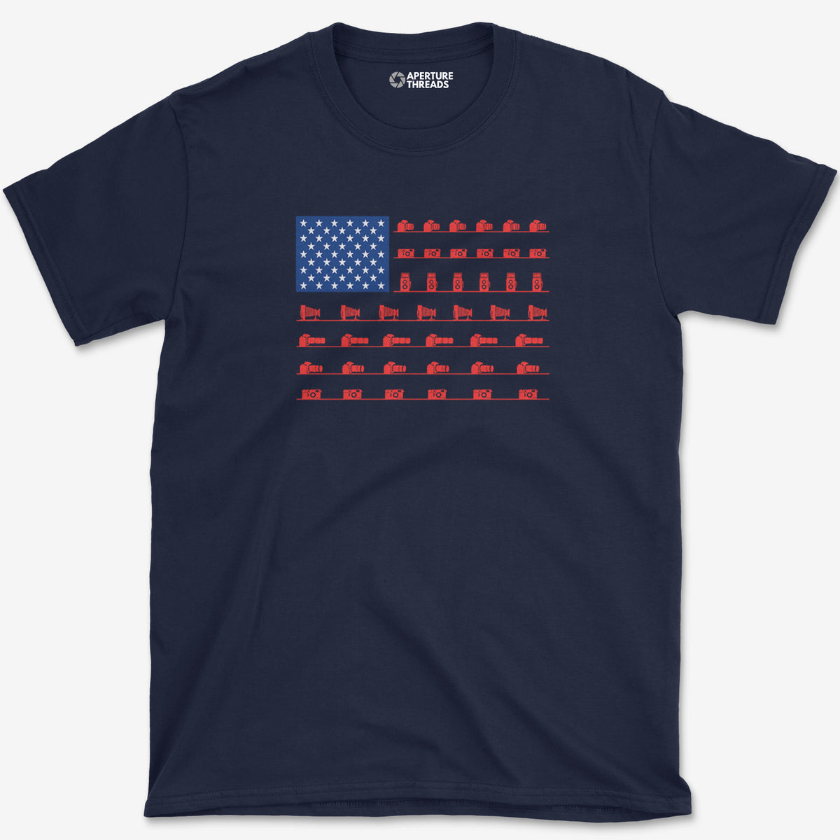 Camera Flag T-Shirt — navy