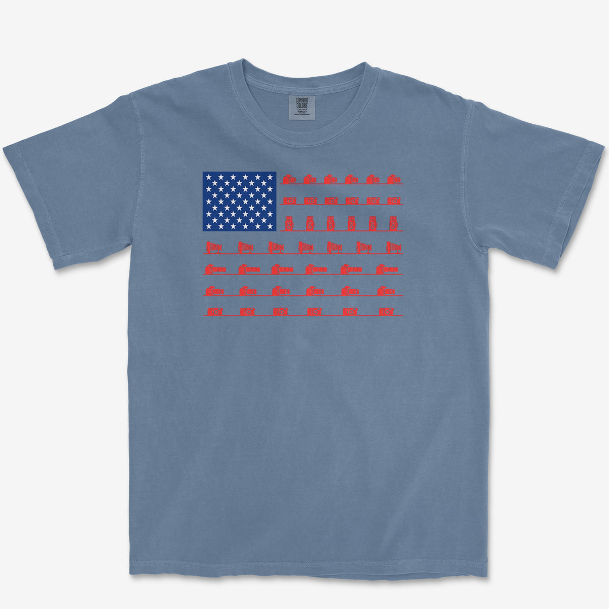 Camera Flag Tee — blue jean