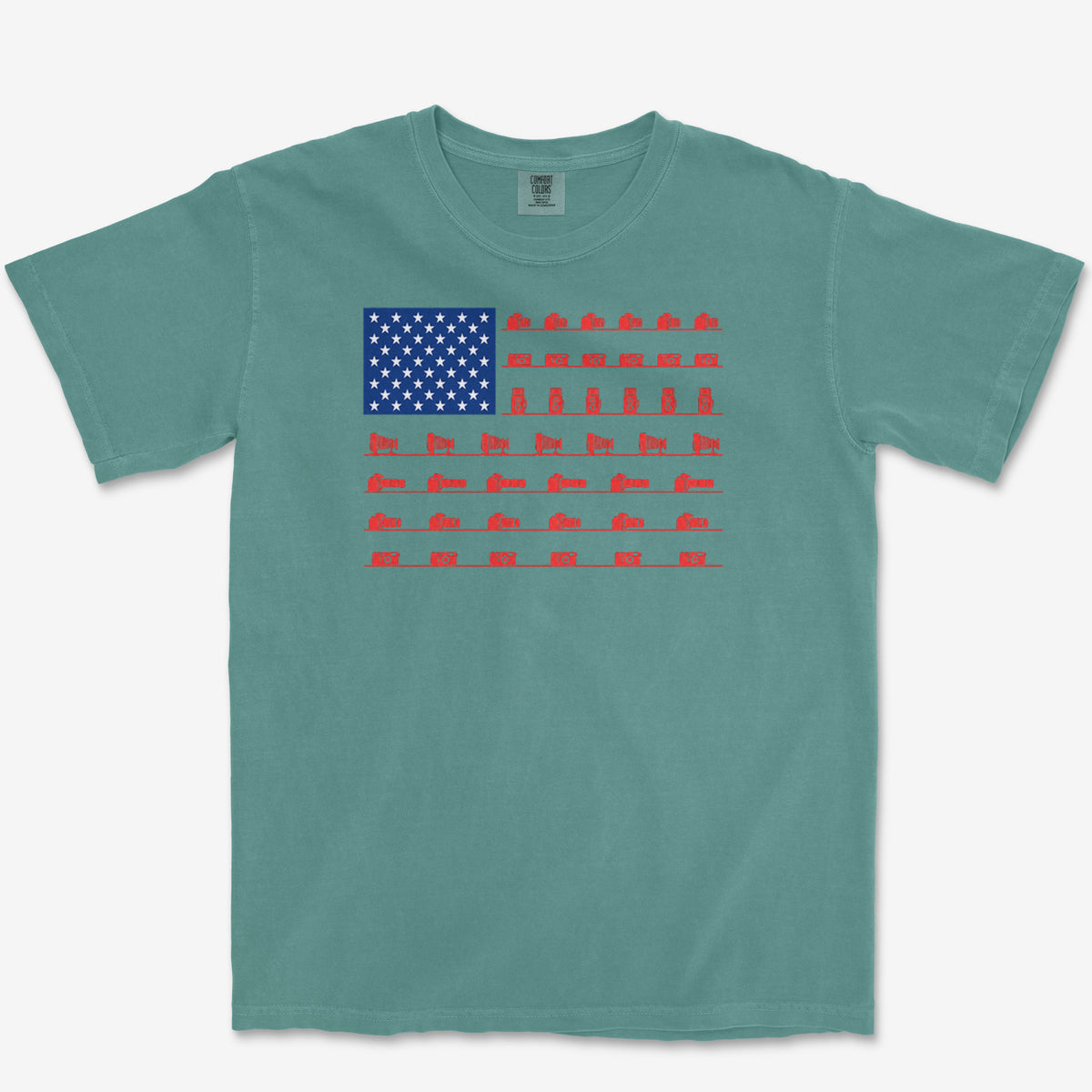 Camera Flag Tee — blue spruce