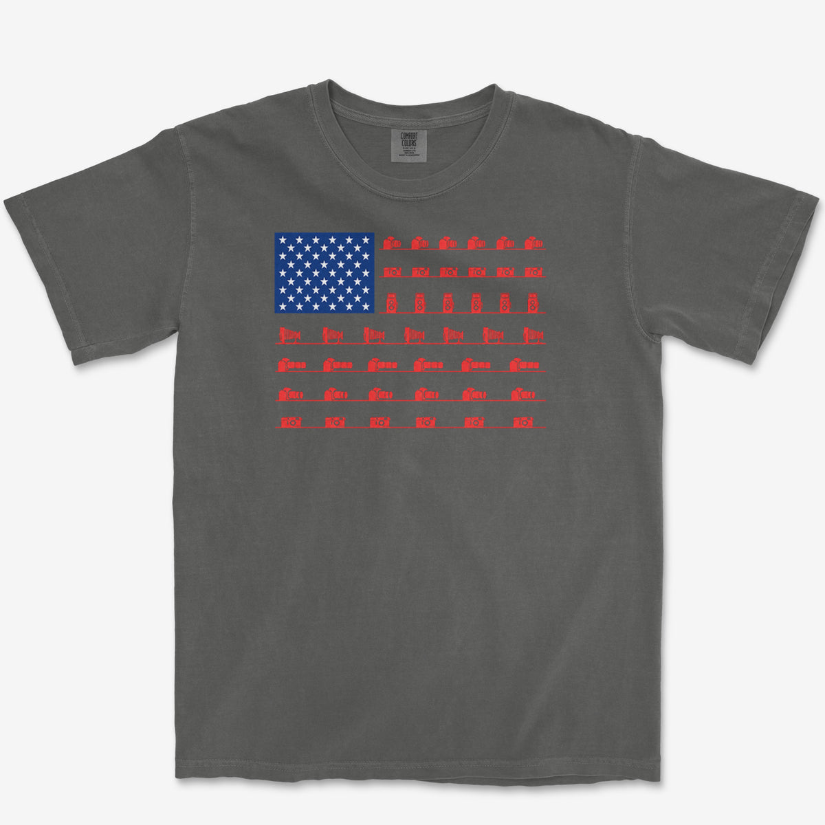 Camera Flag Tee — pepper
