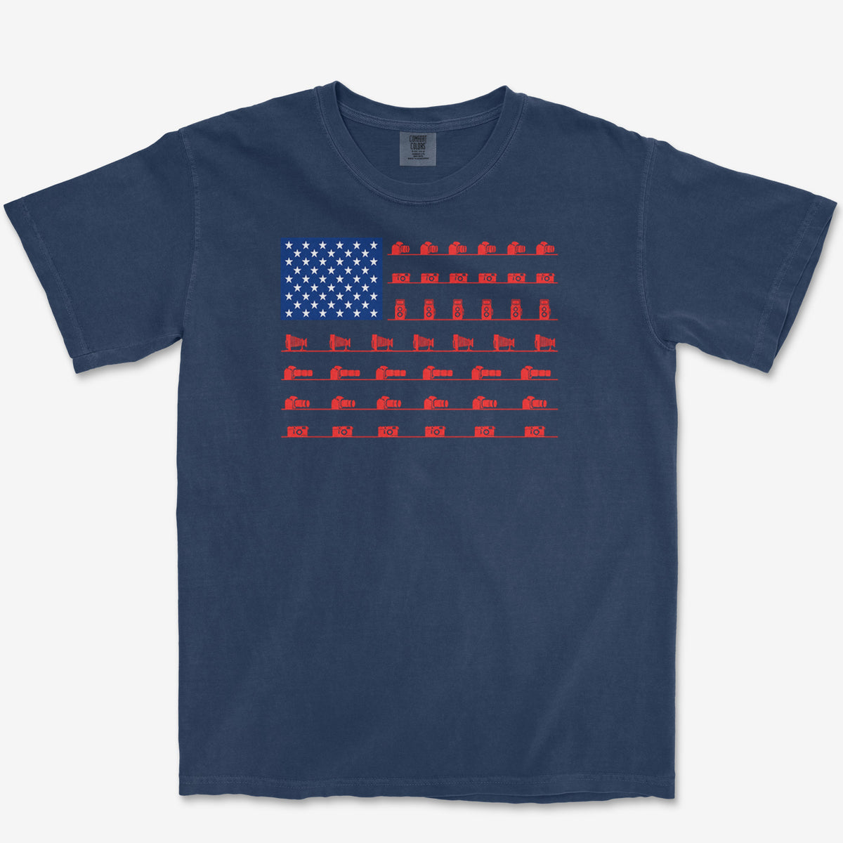 Camera Flag Tee — true navy