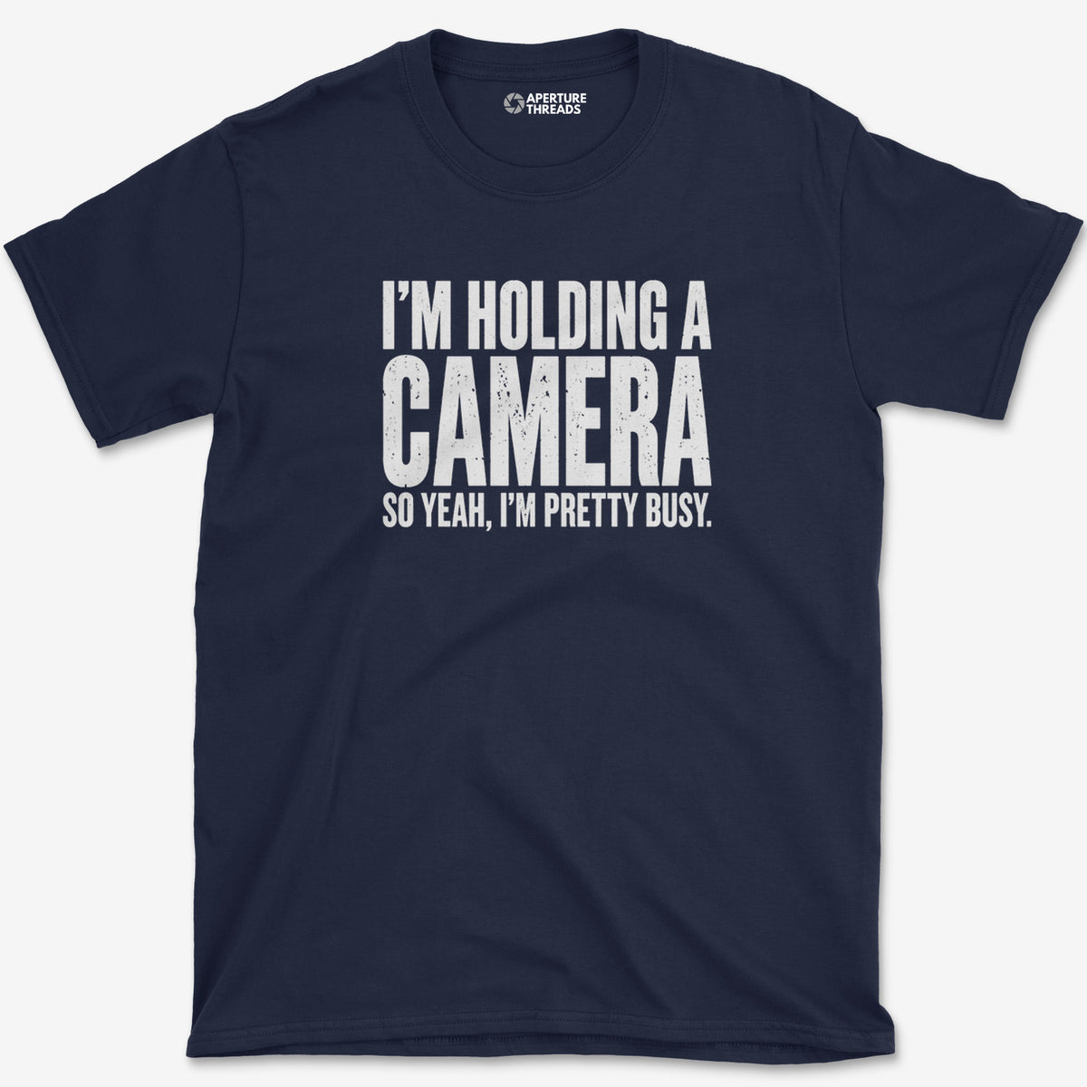 Holding A Camera T-Shirt — navy