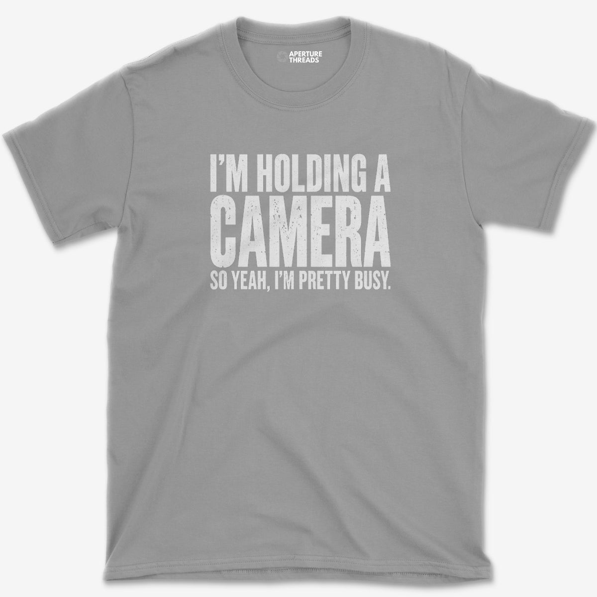 Holding A Camera T-Shirt — sport grey