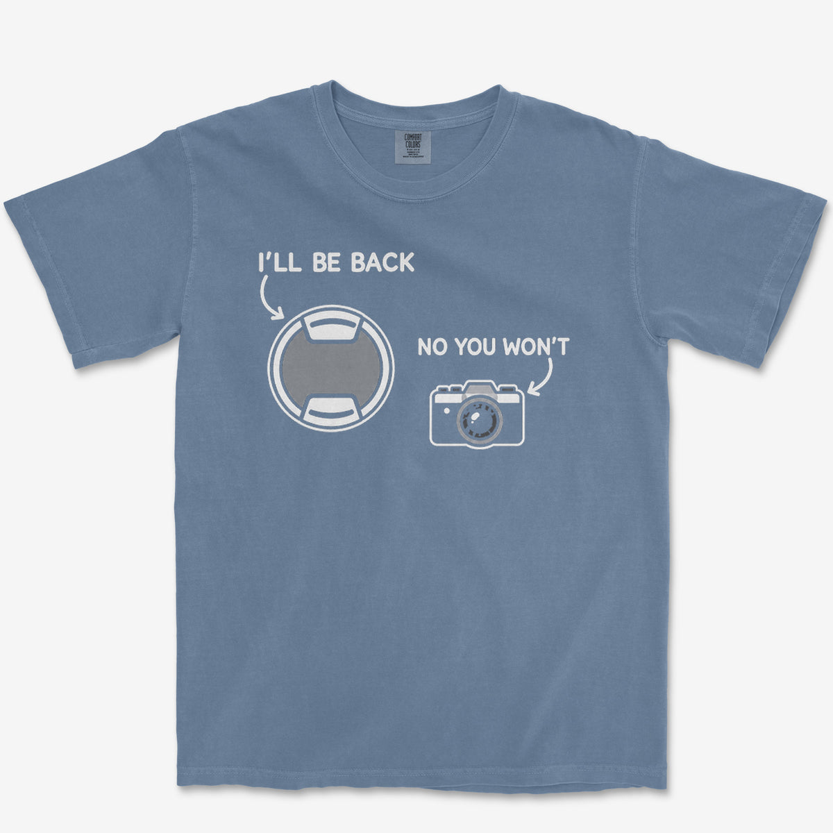 I'll Be Back Tee — blue jean