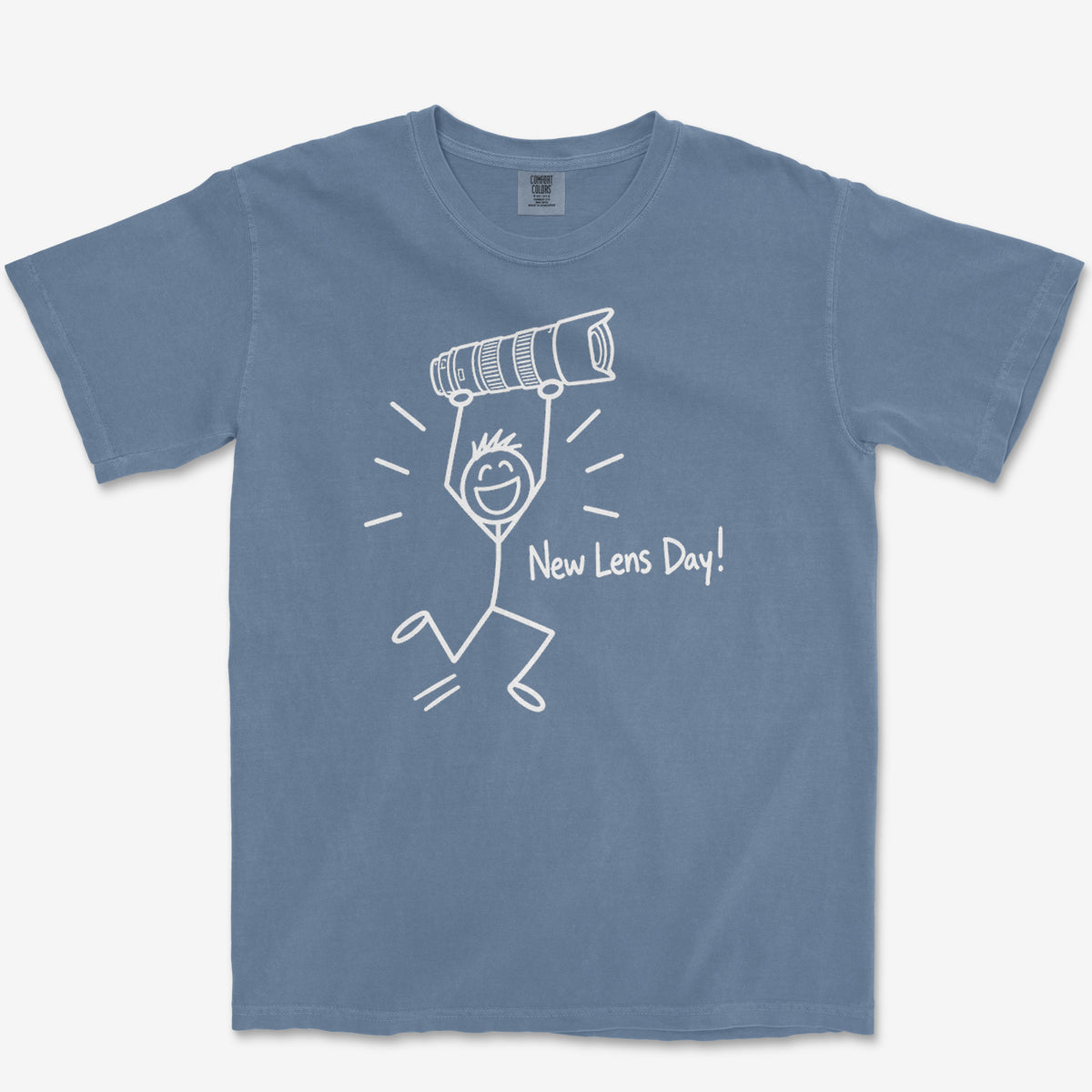 Lens Delivery Day Tee — blue jean