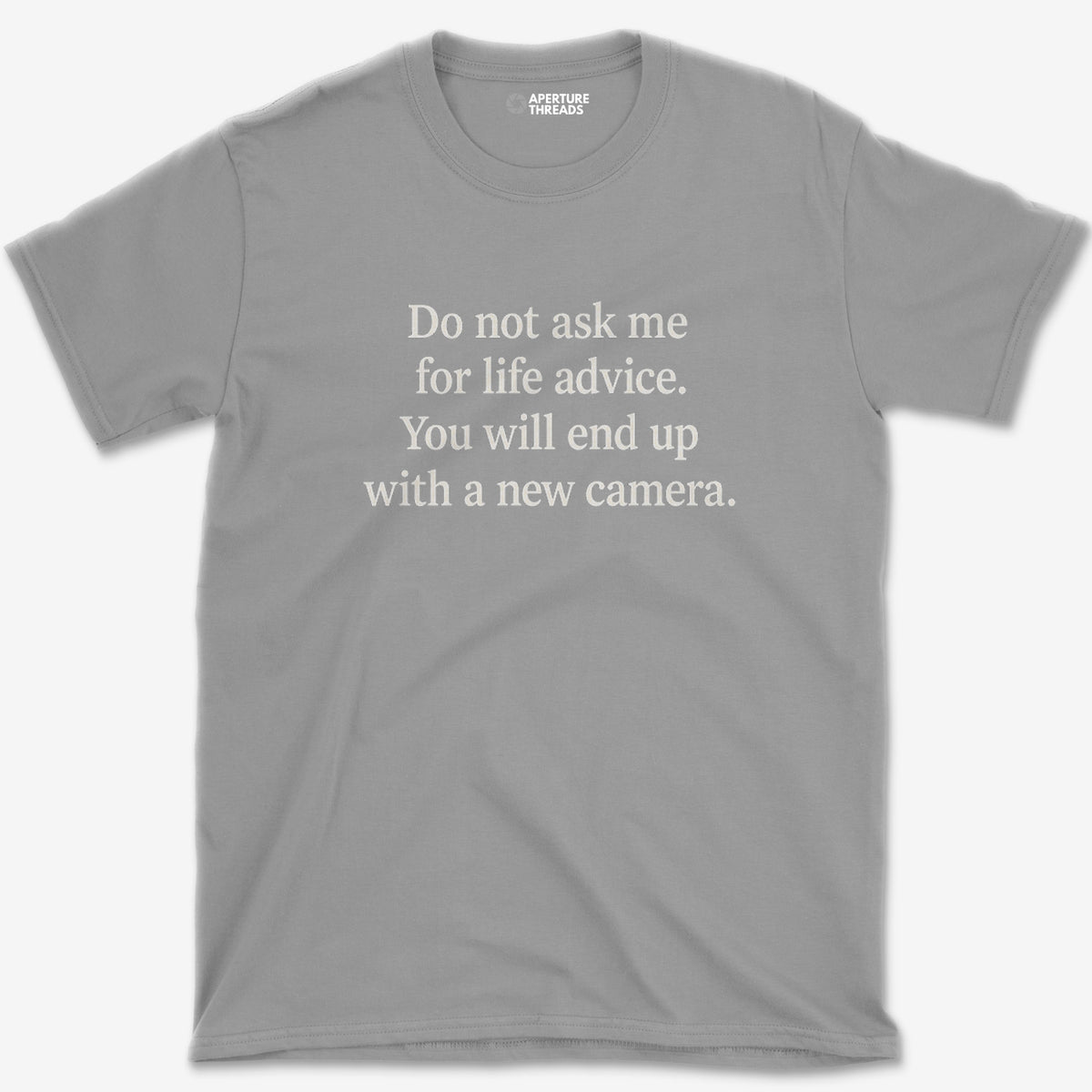 Life Advice Camera T-Shirt — sport grey