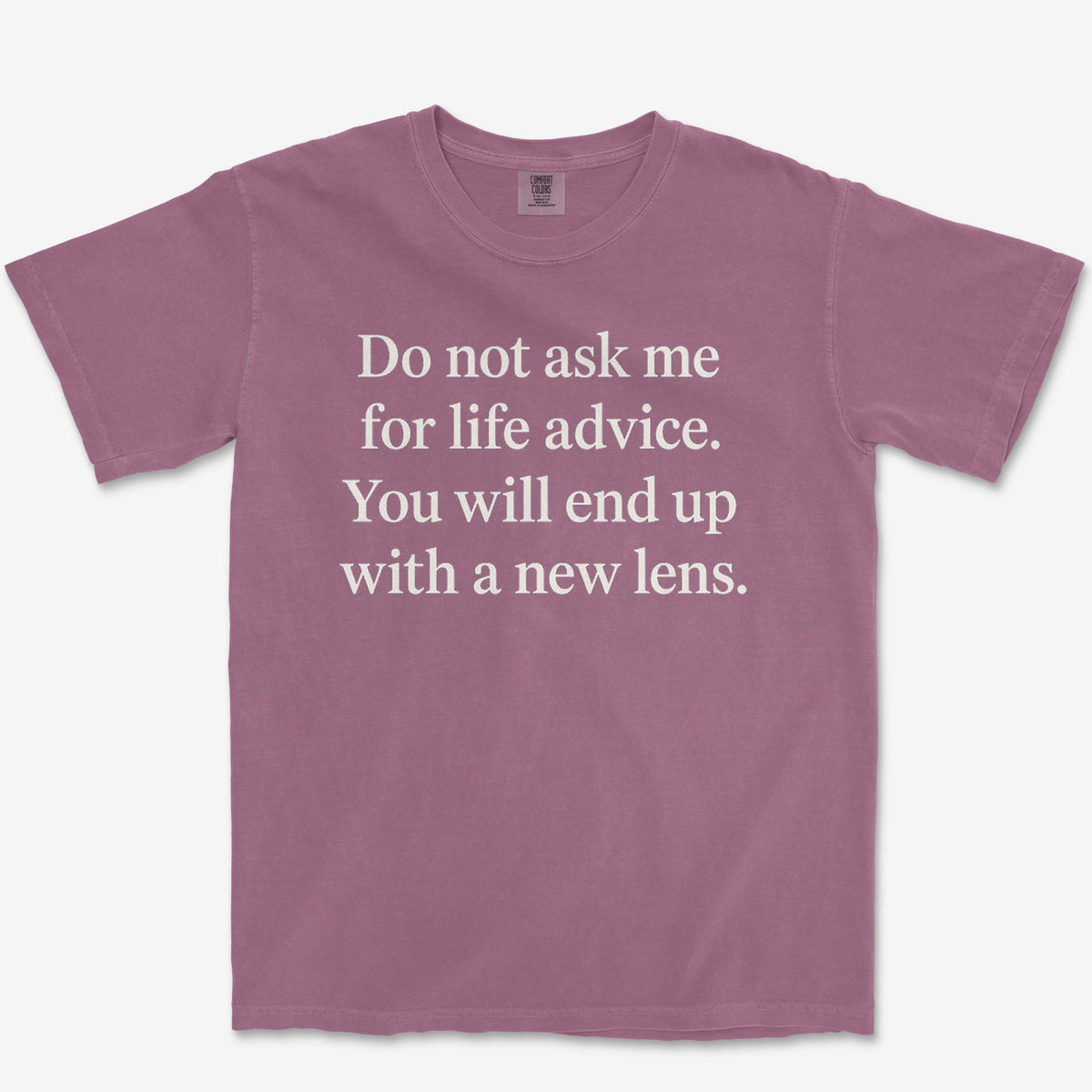 Life Advice Lens Tee — berry