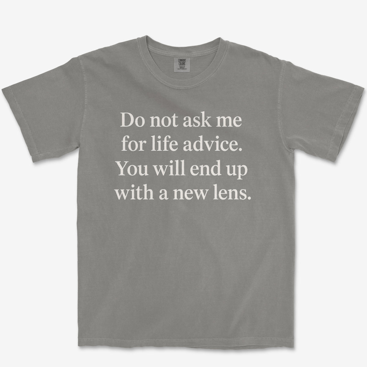 Life Advice Lens Tee — grey