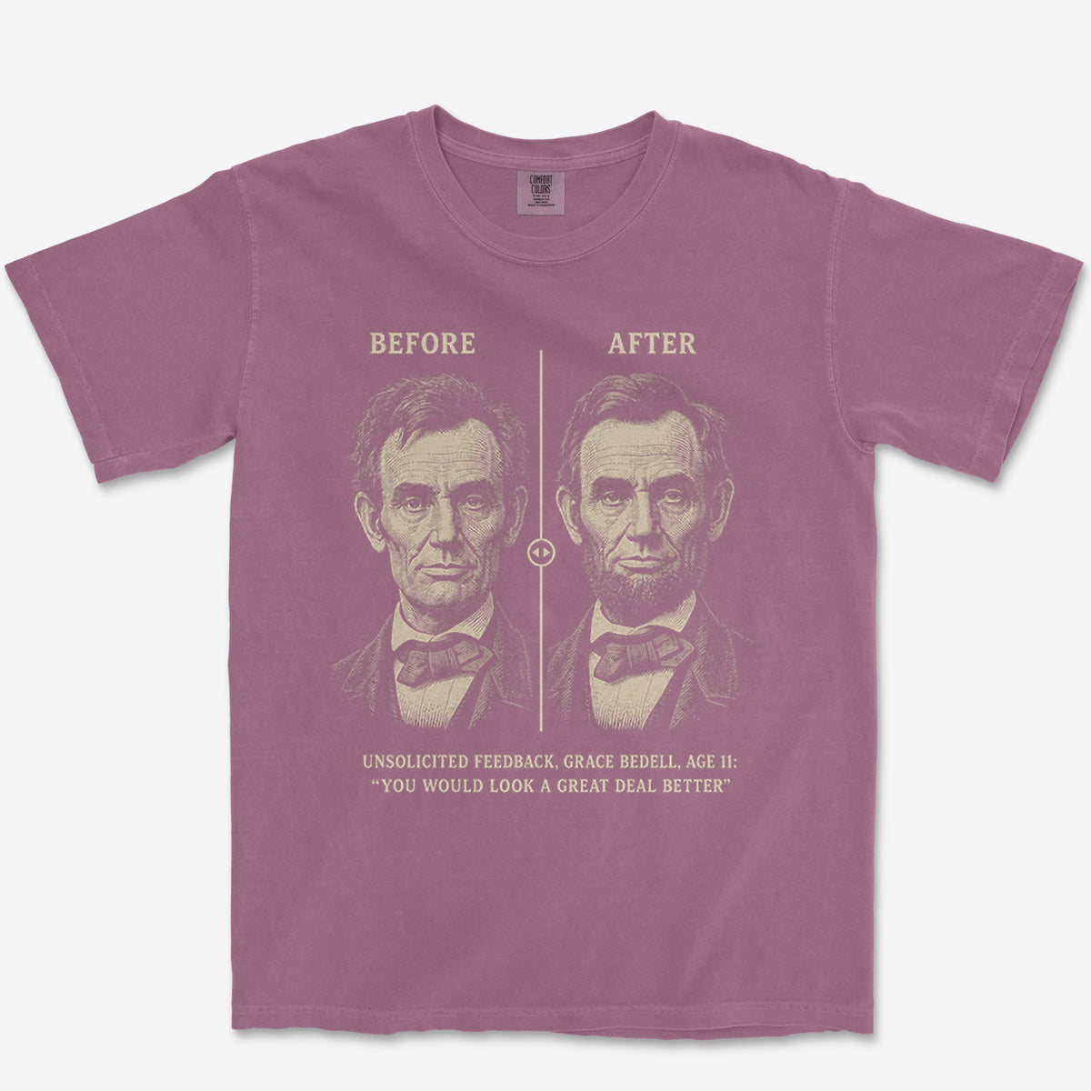 Lincoln Before And After Heavyweight Tee