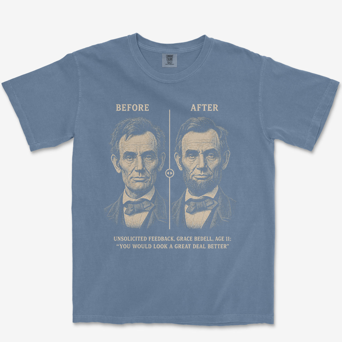 Lincoln Before And After Heavyweight Tee