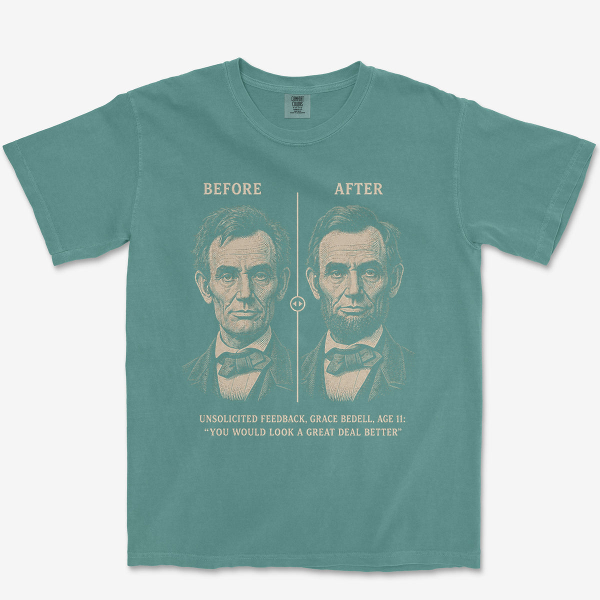 Lincoln Before And After Heavyweight Tee