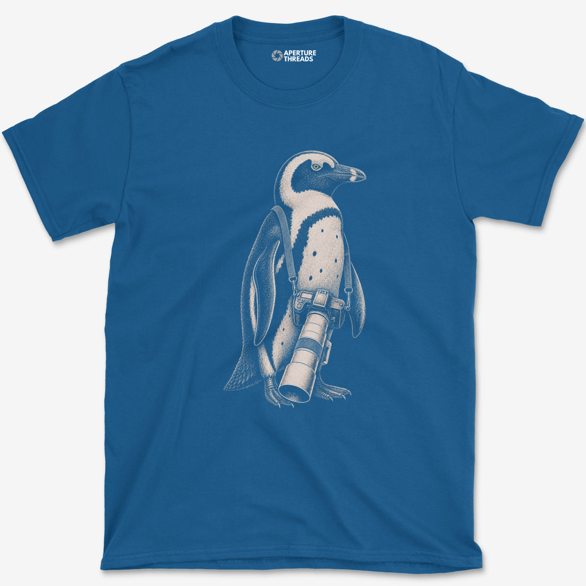 Long Lens African Penguin T-Shirt — royal