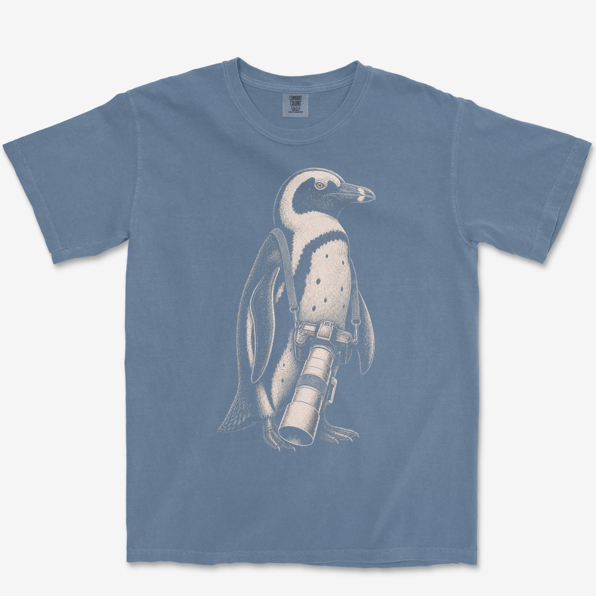 Long Lens African Penguin Tee — blue jean