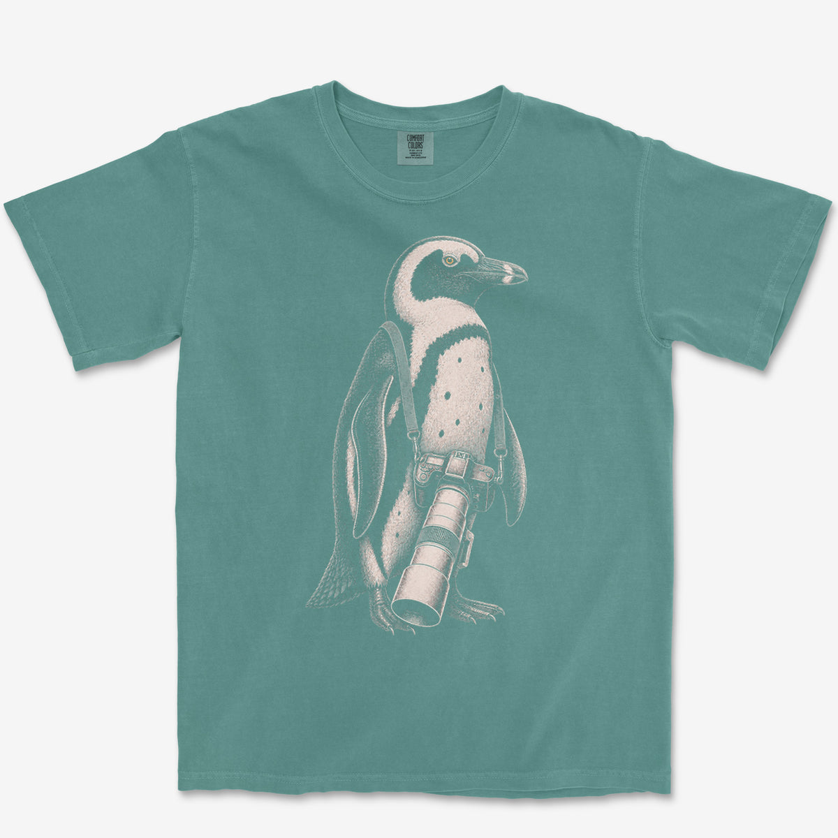 Long Lens African Penguin Tee — blue spruce