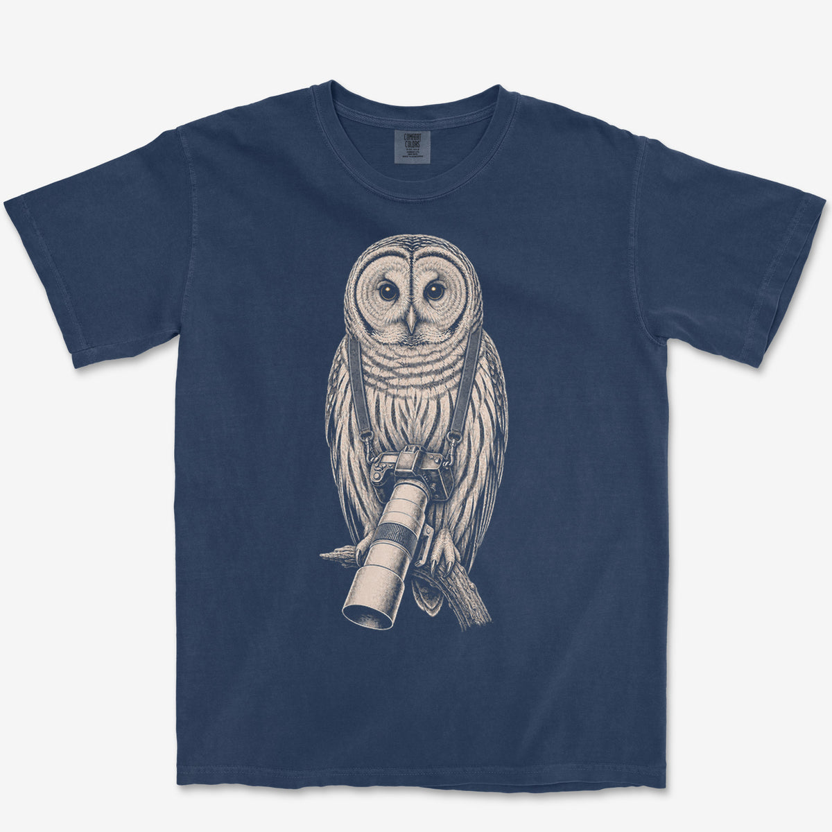 Long Lens Barred Owl Tee — true navy