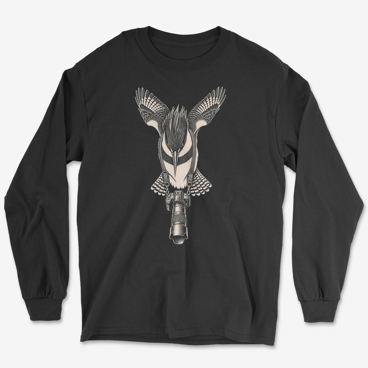Long Lens Belted Kingfisher Long Sleeve Tee