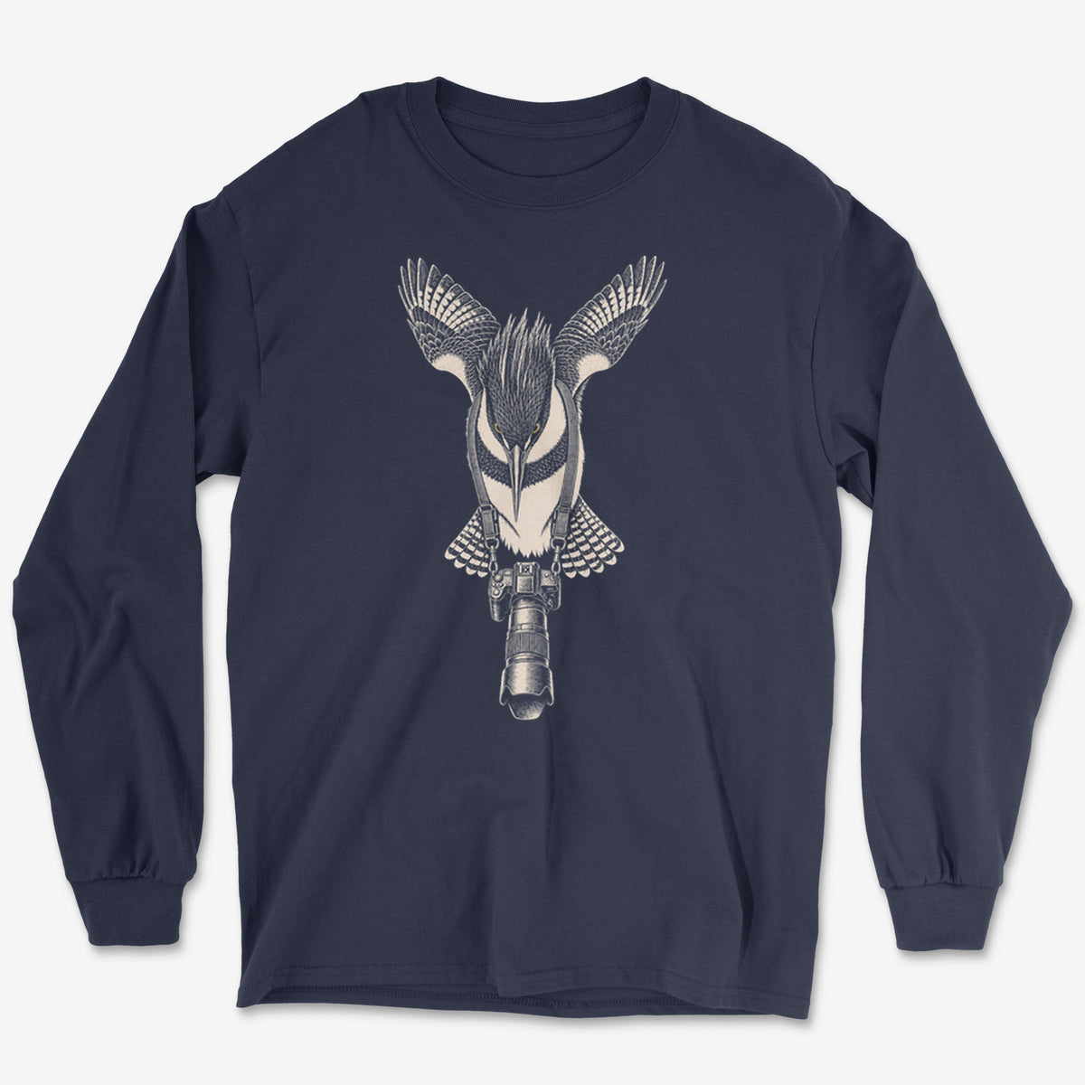 Long Lens Belted Kingfisher Long Sleeve Tee