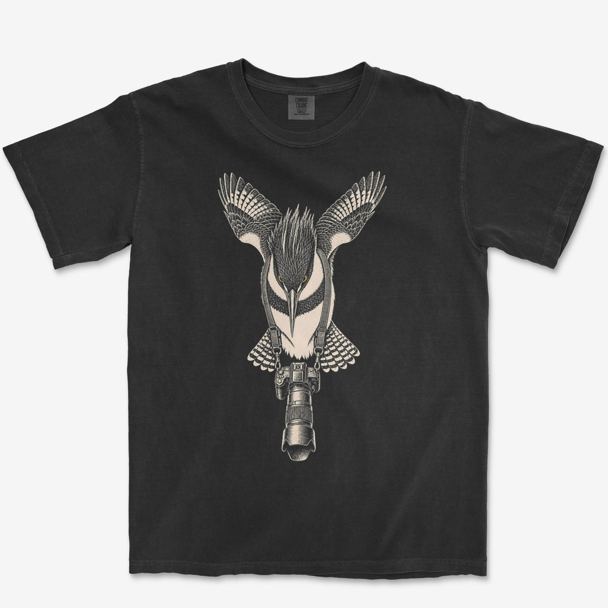 Long Lens Belted Kingfisher Heavyweight Tee
