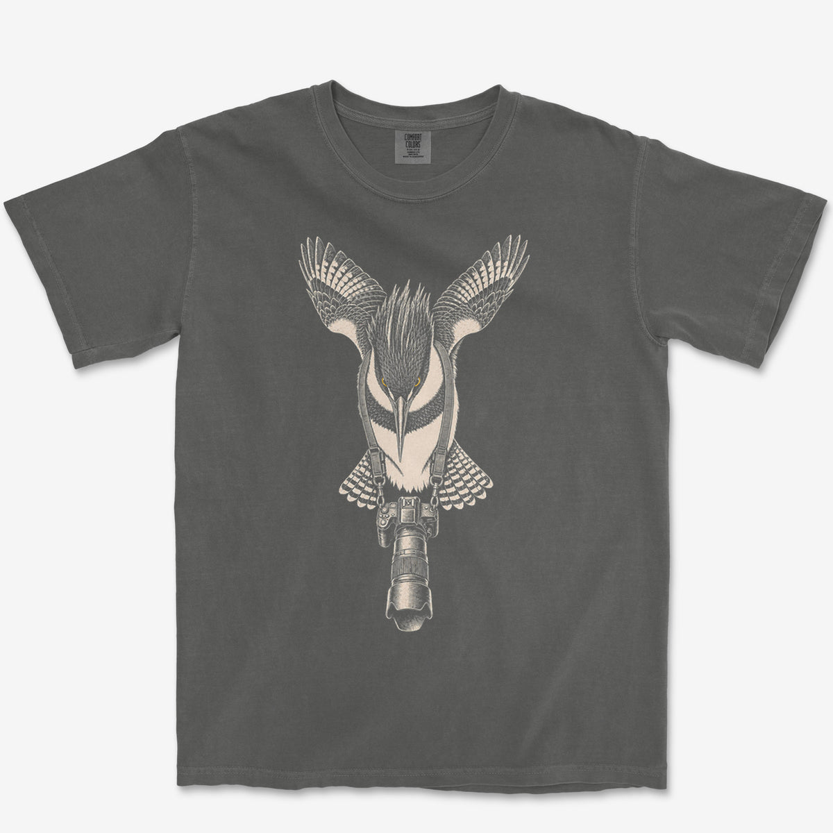 Long Lens Belted Kingfisher Heavyweight Tee