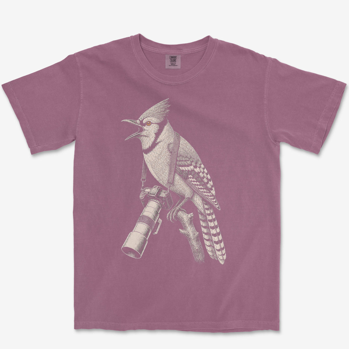 Long Lens Blue Jay Tee — berry