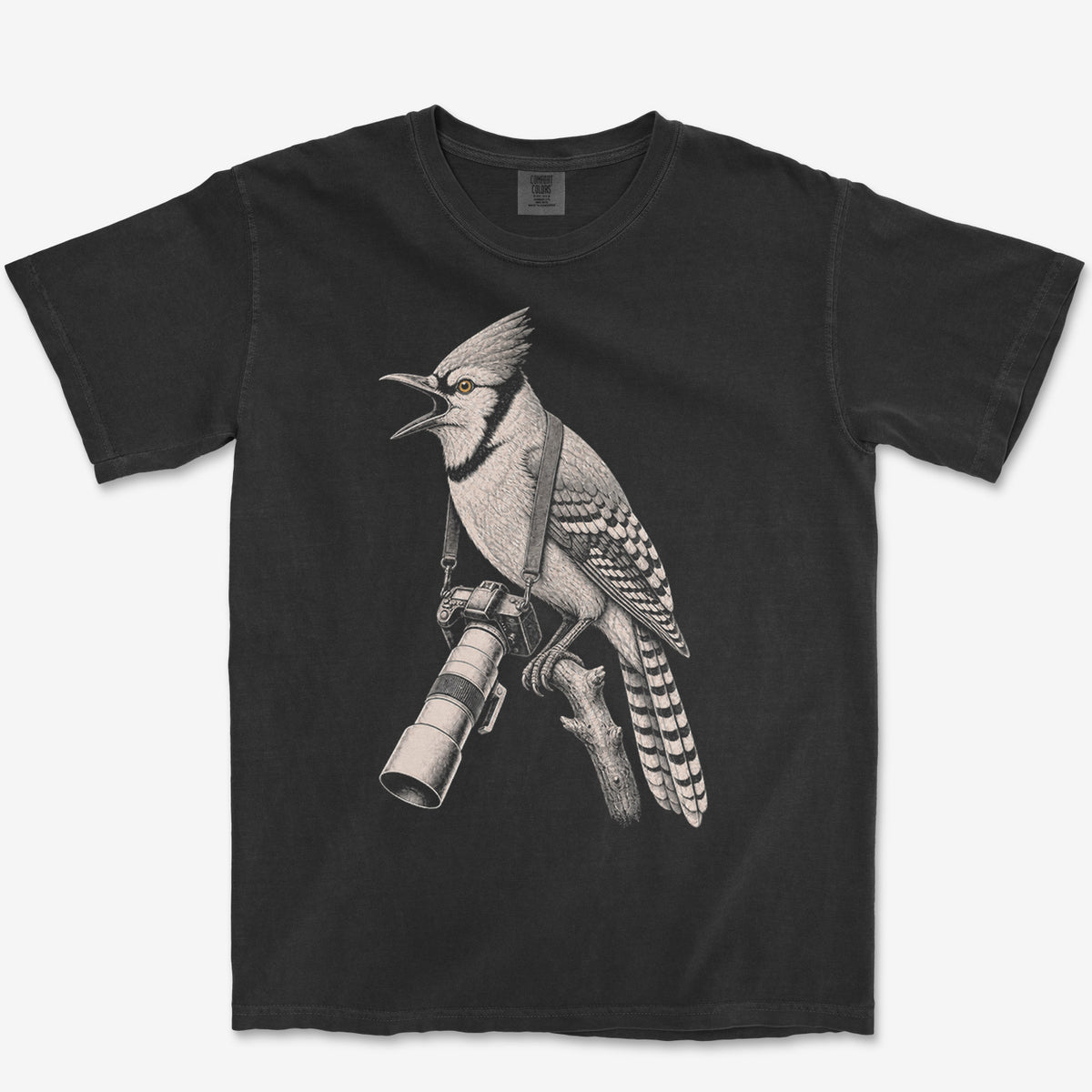 Long Lens Blue Jay Tee — black