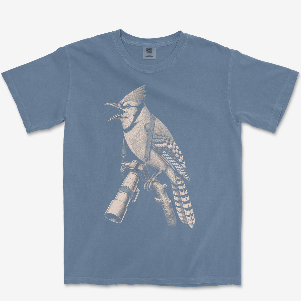 Long Lens Blue Jay Tee — blue jean
