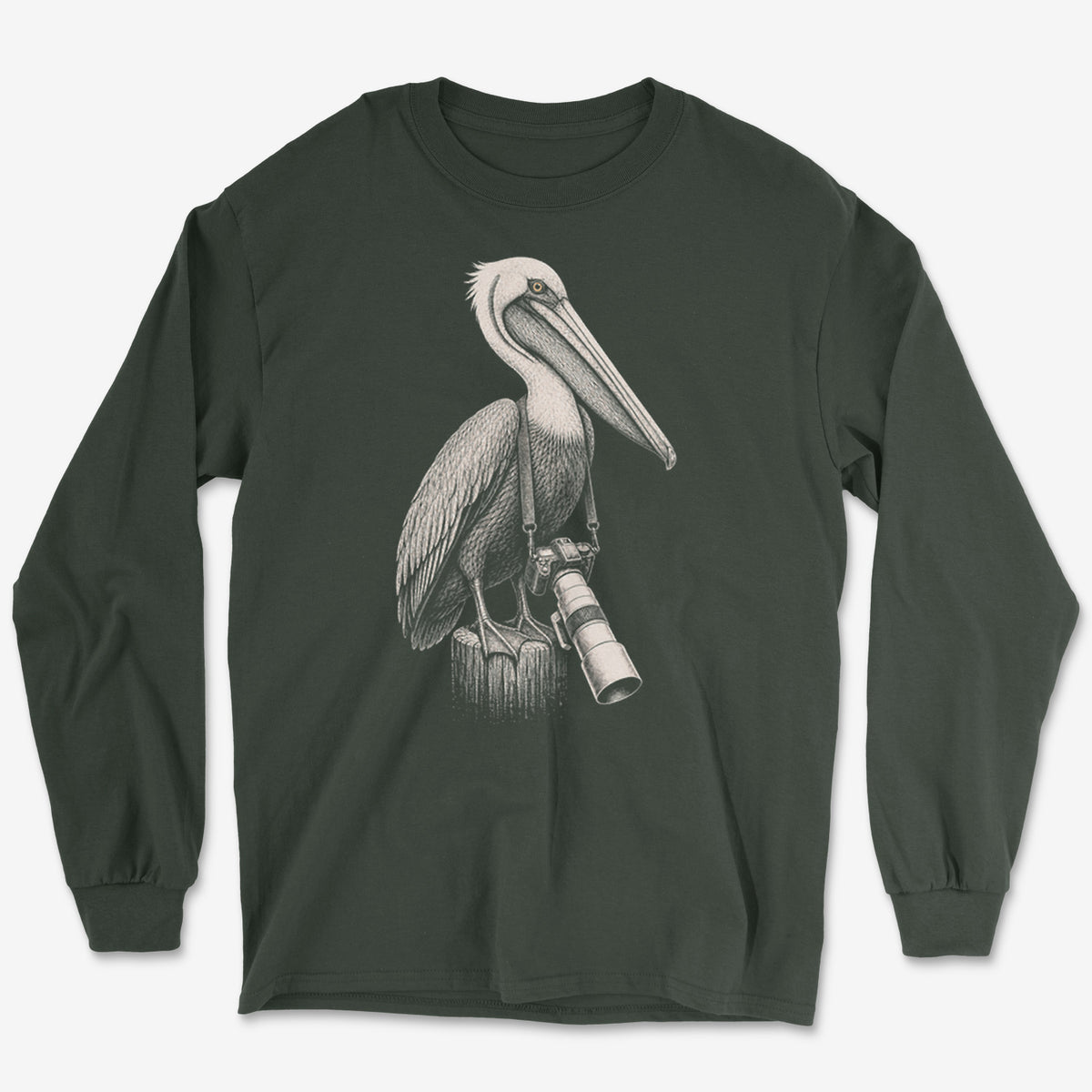 Long Lens Brown Pelican Long Sleeve Tee