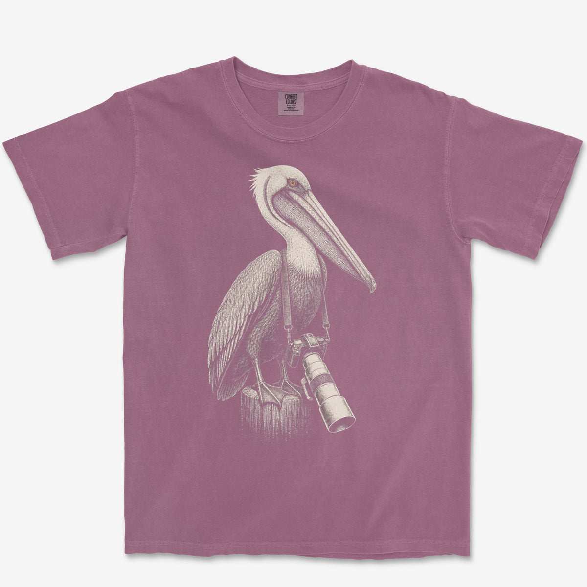 Long Lens Brown Pelican Tee — berry