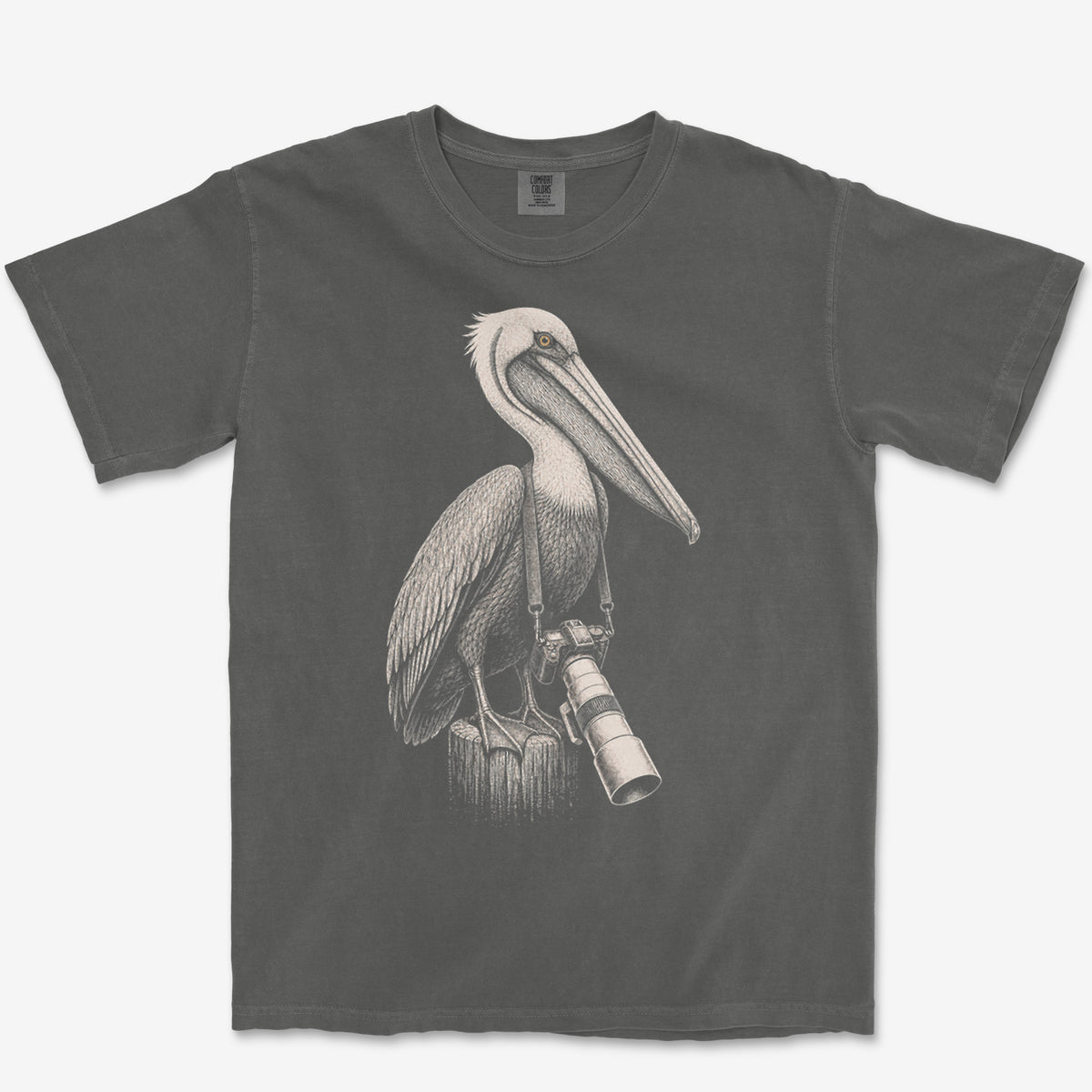 Long Lens Brown Pelican Tee — pepper