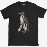 Long Lens Galapagos Penguin T-Shirt — black