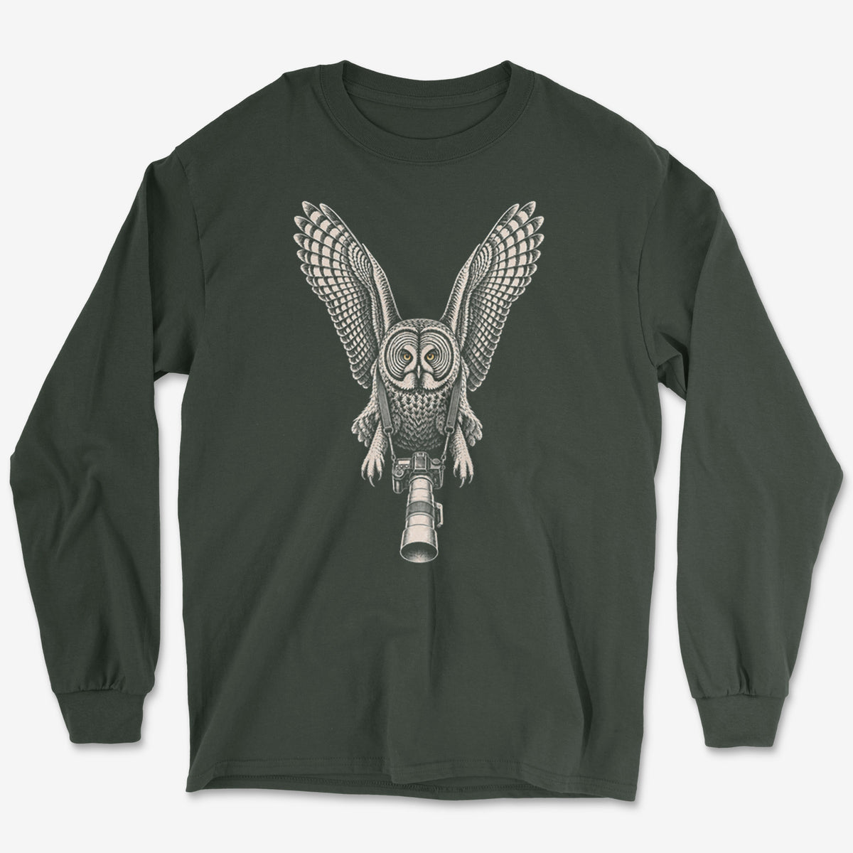 Long Lens Great Gray Owl Long Sleeve Tee