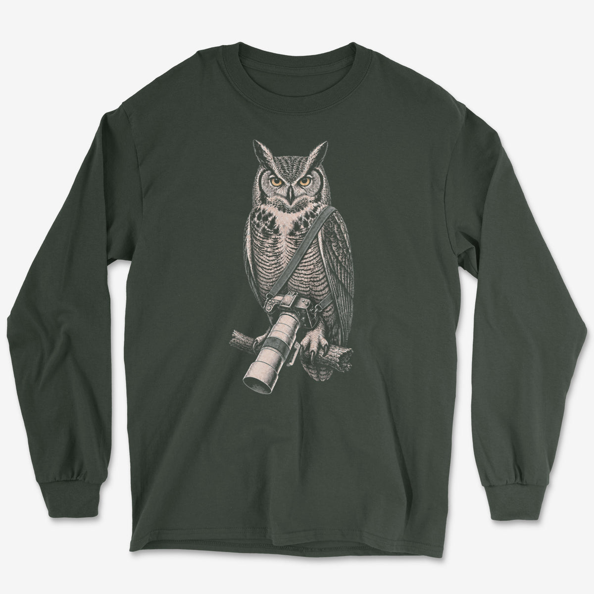 Long Lens Great Horned Owl Long Sleeve Tee