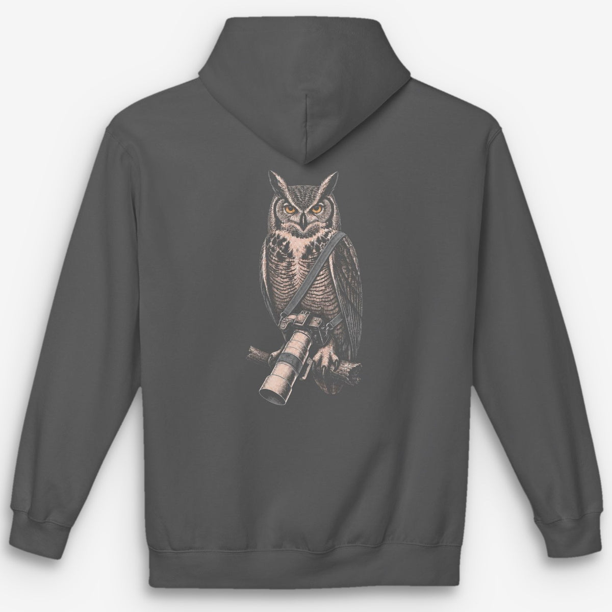 Long Lens Great Horned Owl Hoodie